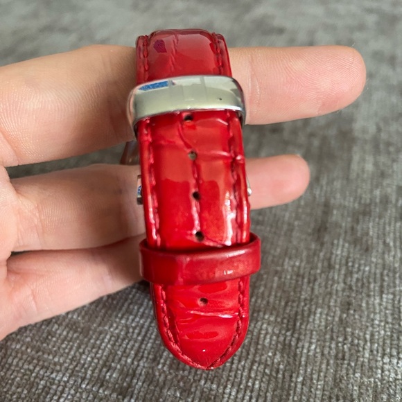 Tissot Watch with Silver Face and Red Band - Picture 4 of 5